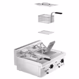 Commercial Electric Double Deep Fryer - Twin Tank Countertop Stainless Steel - 10+10L 18kW