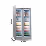 (2 pièces) Vitrine réfrigérée à boissons - 290 litres - design sans cadre - avec 2 portes vitrées et écran publicitaire