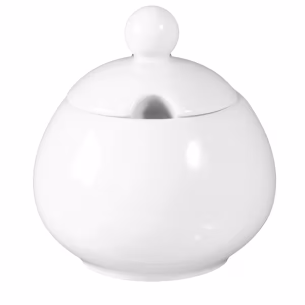 SELTMANN WEIDEN | Meran Basic Sugar Bowl with Spoon‑Rest Lid – White – 230 ml – Oven‑Safe Porcelain