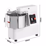 Spirálový hnětač těsta - 42 l / 38 kg - 1 rychlost - s pevnou mísou - časovač - 400 V