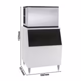 Máquina de fazer cubos de gelo - 403 kg / 24 h - incl. recipiente de armazenamento de gelo