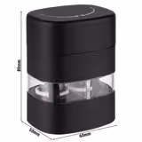 (6 st) 2‑i‑1 salt‑ och pepparkvarn - BOOGIE - Plast - Höjd: 80 mm - Svart