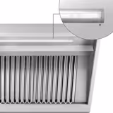 Commercial Wall-Mounted Extraction Canopy with Motor - 2000mm - with Speed Controller - Filter & Lights