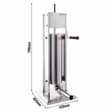 Insaccatrice manuale per salsicce e macchina per churros - 7 litri - Acciaio inox - Incl. 4 imbuti per insaccatrice e 3 accessori per churros