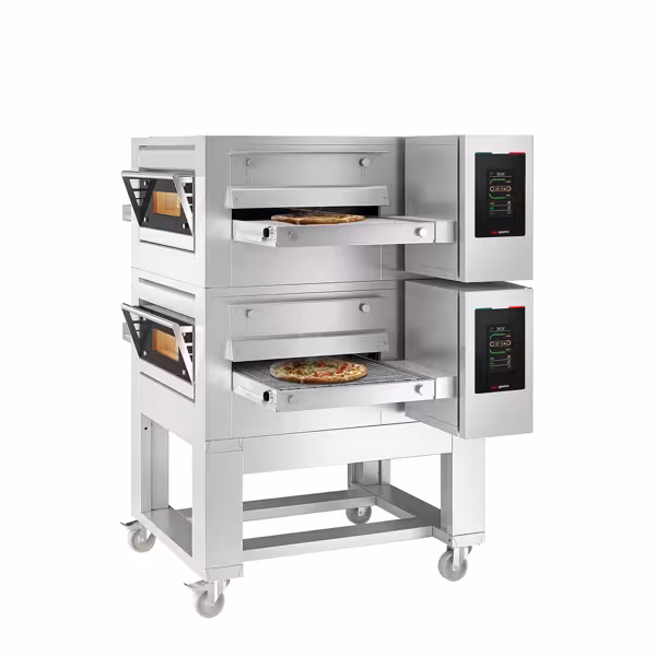 (2 Units) Commercial Gas Conveyor Oven – 1260 x 1750 mm – Touch Control – 500 mm Belt Width – incl. Stand