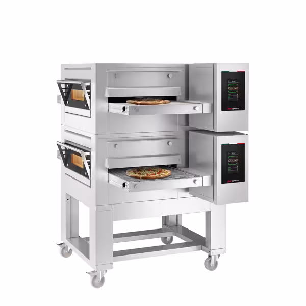 (2 stuks) Elektrische doorloop oven - 1260x1750mm - Digitaal - Bandbreedte: 500mm - incl. onderstel