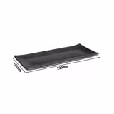 (6 stuks) Dienblad DARK WAVE - Melamine - 23x10,5cm - hoogte: 15mm - Zwart