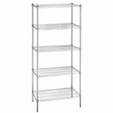 Scaffale metallico cromato - 900x1800mm - Profondità: 450mm - con 5 ripiani (REGOLABILI) - Portata: 180kg