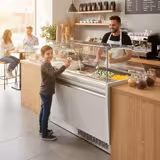 Ice Cream Serve Over Counter | LIAM - 1310mm - Static cooling - with LED lighting - for 10 x 5 litres Napoli pans - White