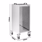 Carro bandejero de acero inoxidable - 18 niveles - para 420x280mm - con ruedas silenciosas