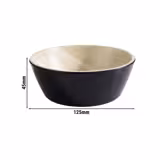 (6 pcs) Dessert Bowl - FRIDA - Melamine - 250ml - square - 125x125mm - Depth: 45mm - Black & Beige