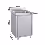Mueble fregadero de acero Inox. ECO - 0,6 m - 1 cubeta - L 40 x A 40 x P 25 cm