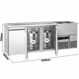 Comptoir à bière PREMIUM - 2500x700mm - 3 portes