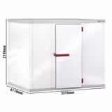 Koelcel - 3310x6110mm x H2110mm - 36,55m³ - isolatie 80mm - zonder motor