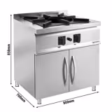 Cuisinière à gaz Tantuni - 24 kW - 1 brûleur - incl. soubassement avec 2 portes
