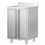 Tavolo armadiato - per Macchina del caffè - 600x600mm - con 2 ante battenti e alzatina