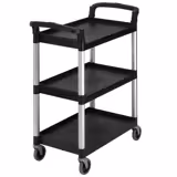 CAMBRO | Carrello di servizio in polipropilene - 835x410mm - con 3 ripiani - Nero