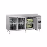 Koelwerkbank ECO - 1795x700mm - 417 liter - met 3 glazen deuren - opstand