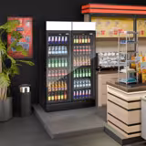 (2 Stück) Getränkekühlschrank - 690 Liter - rahmenloses Design - mit 2 Glastüren & Werbedisplay