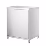 Table armoire en acier inoxydable PREMIUM - 600x600mm - avec porte battante