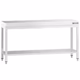 Edelstahl Arbeitstisch PREMIUM - 2000x800mm - mit Grundboden ohne Aufkantung