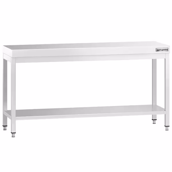 Edelstahl Arbeitstisch PREMIUM - 2000x600mm - mit Grundboden ohne Aufkantung