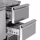 Commercial Pizza Prep Counter - Granite Top PREMIUM - 1400x700mm - with 2 doors & 2 drawers