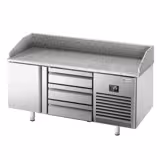 Banco pizza refrigerato PREMIUM PLUS - 1490x700mm - con 1 porta & 3 cassetti - piano in granito