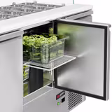 Commercial Saladette Counter ECO - 1368mm - 368L - 3 doors - with glass canopy for 4 x GN 1/1