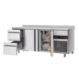 Commercial Counter Fridge PREMIUM - 1865x700mm - with 2 doors - 2 drawers - with upstand