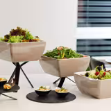 (6 adet) Kase - PURE - Melamin - 1,5L - köşeli - 190x190mm - Derinlik:90mm - Bej