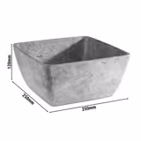 (6 pcs) Bowl - ELEMENT - Melamine - 3.8L - square - 250x250mm - Depth: 120mm - Grey