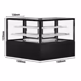 Commercial Corner Cake Display Refrigerator – 1500×1500 mm - Double-Glazed - 735 L - Matt Black