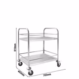 Servis Arabası - 705x405mm - 2 Katlı - Sessiz Tekerlekler - Destek Borulu