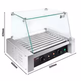 Roller Sosis Pişirici - Elektrikli - 9 merdaneli - üst camlı - çift bölgeli (Hot Dog Roller)