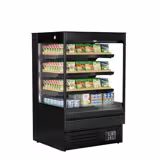 Vitrine murale réfrigérée - Libre-service - 900mm - 287L - avec 3 étagères - arrière fermé - Noir