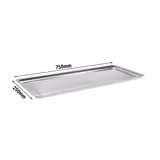 Ausstell-/Auslageblech - Edelstahl - mit Rand - 768x268x20mm