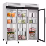 Kühlschrank Edelstahl ECO - 2100 Liter - mit 3 Glastüren