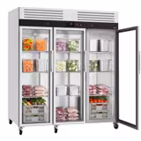 Kühlschrank Edelstahl ECO - 2100 Liter - mit 3 Glastüren