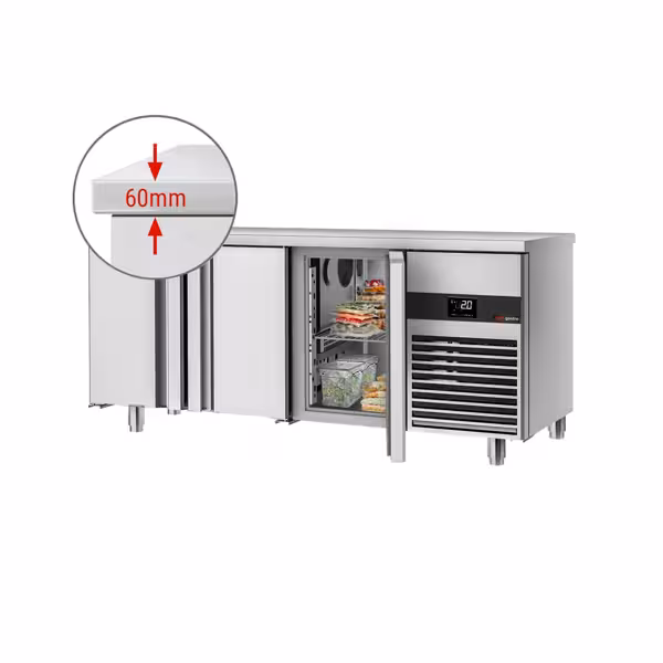 Masă de răcire PREMIUM - 1,86 x 0,7 m - FĂRĂ uși, grile și șine