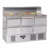 Saladette ECO - 1368mm - 6 Schubladen - mit Edelstahlaufsatz für 8x GN 1/6