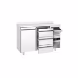 Frigider Bar Profesional PREMIUM - 1580x600 mm - 365 L - 1 ușă, 3 sertare, bordură spate 40 mm & sertar pentru zaț de cafea (knock box)