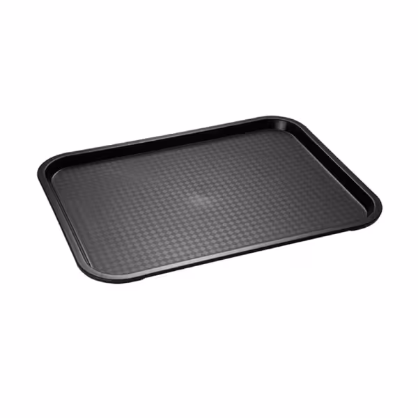 (6 قطع) صينية تقديم - FAST FOOD - بولي بروبيلين - 350x270mm - الارتفاع: 20mm - أسود - آمن لغسالة الصحون
