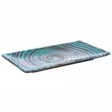 (6 pcs) Serving Tray - CANCUN - Melamine - 235x135mm - Height: 15mm - Blue/Brown