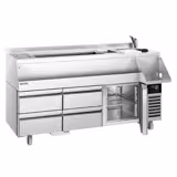 Table réfrigérée de bar pour cocktails et boissons - 1600 mm - 235 litres - 1 porte, 4 tiroirs & prise 230 V