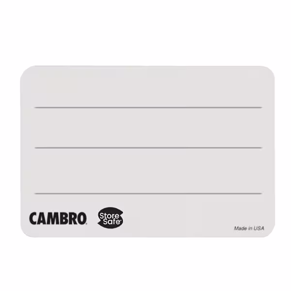 (24 Stécker) CAMBRO | StoreSafe® dréiend Etiketten – blank – 250 Etiketten pro Rull