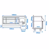 Commercial Bar Refrigerated Counter – 2 Doors + 1 Drawer - 1600 mm - 295 W