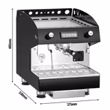 Espressomachine / Pistonmachine Compact - 1-groeps - Automatisch - met digitaal display - pre-infusiesysteem & 1 stoompijp