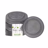 (165 szt.) Pokrywka wielorazowa - 115x104mm - do zmywarki, sztaplowane, wielorazowe, recyklingowalne, Made in Europe - Szary - kompatybilne z pokrywkami Ø95mm