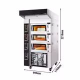 Bäckerei Etagenofen mit Dampffunktion - Digital - 3 Backkammern - inkl. Haube & Gärschrank 12x EN 600x400